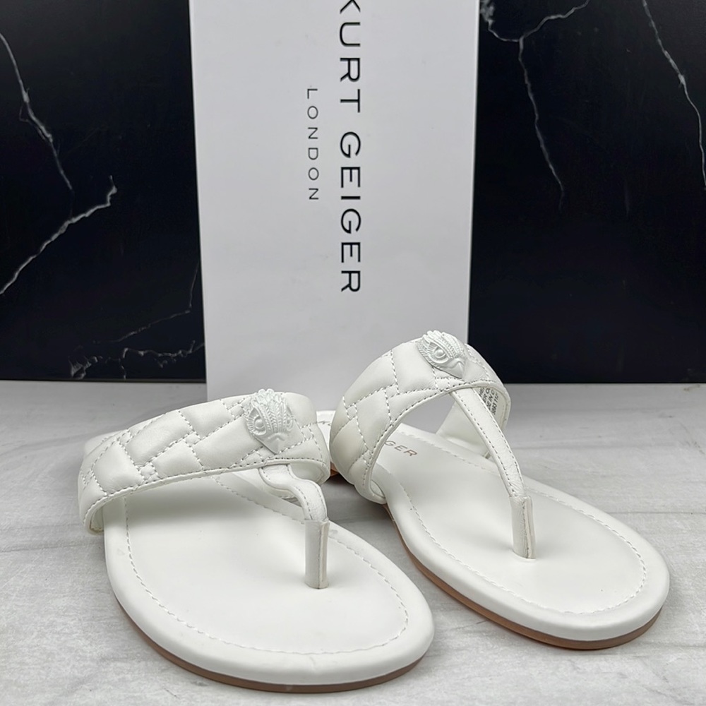 Kurt Geiger London Women’s Kensington T-Strap Sandals White sz 6